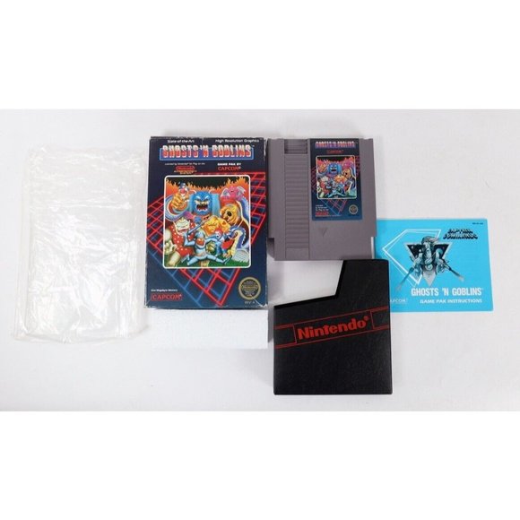 Ghosts 'N Goblins Nintendo NES Complete With Manual Box Styrofoam Sleeve Tested